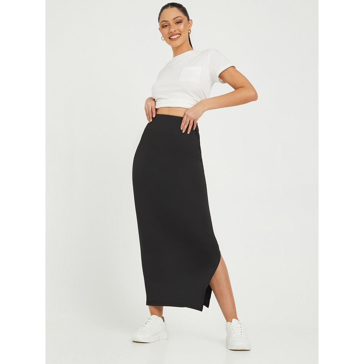 تنورة طويلة بفتحة جانبية من ستايلي-women-clothing-skirts-image-1