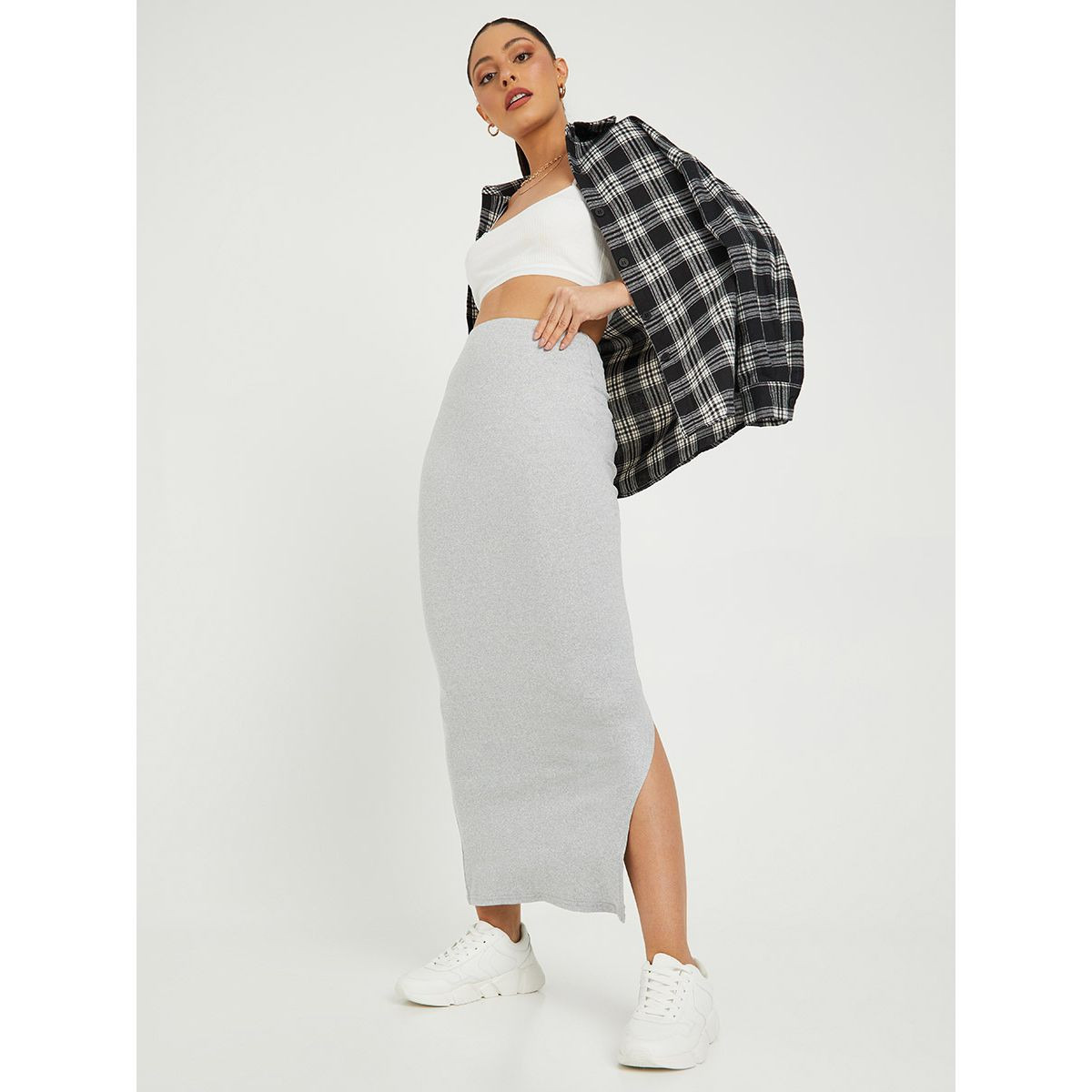 تنورة طويلة بفتحة جانبية-women-clothing-bottoms-skirts-image-1