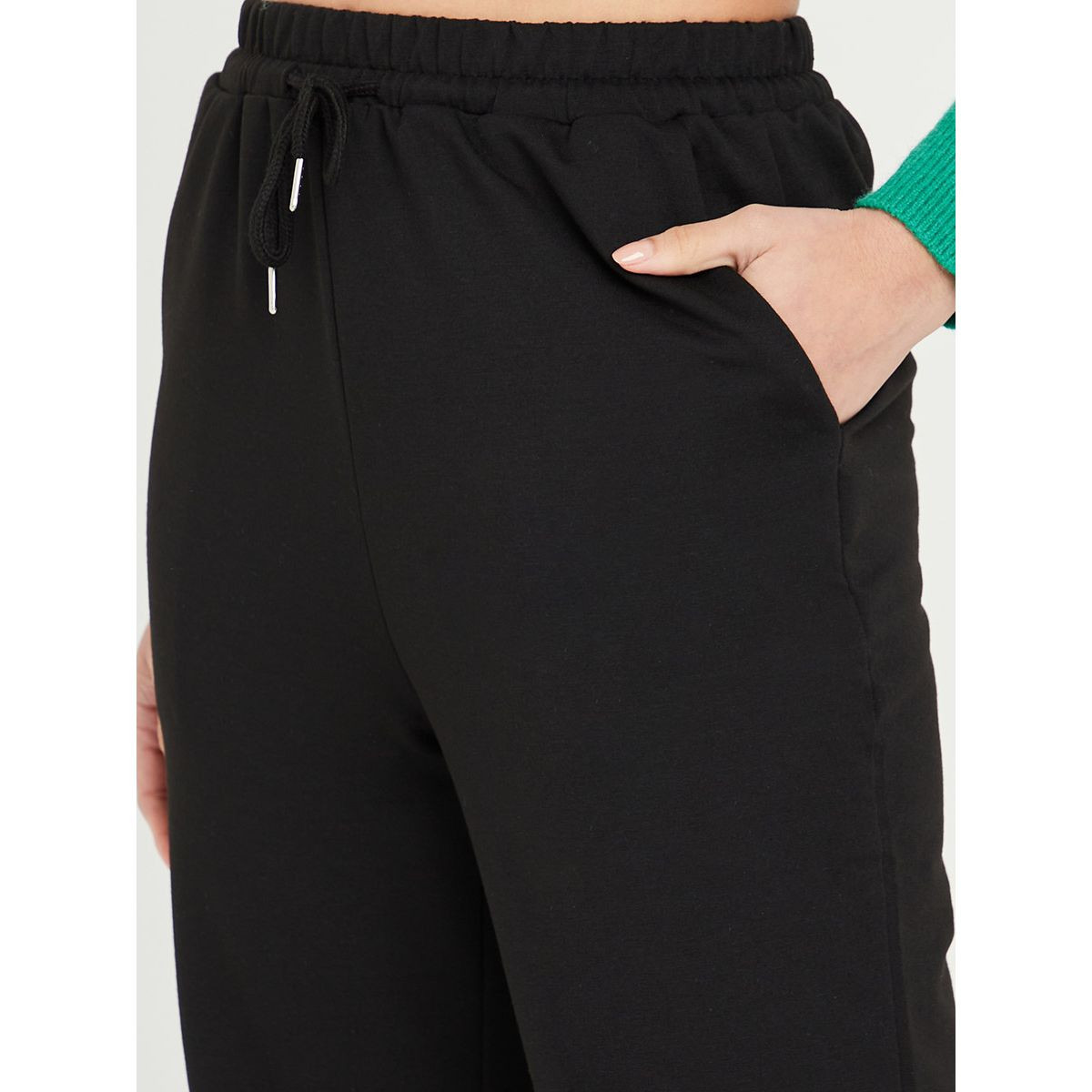 Styli Solid Relaxed Fit Jogger with Drawstring Waistband-women-clothing-bottoms-joggers-image-3