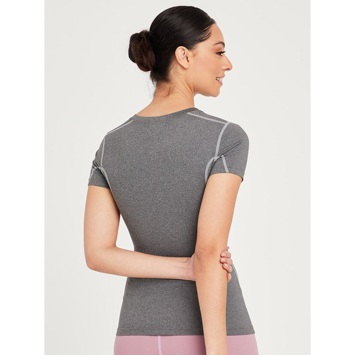 Styli Contrast Stitch Detail Activewear T-shirt-sports-women-clothing-tshirtsandvests-image-4