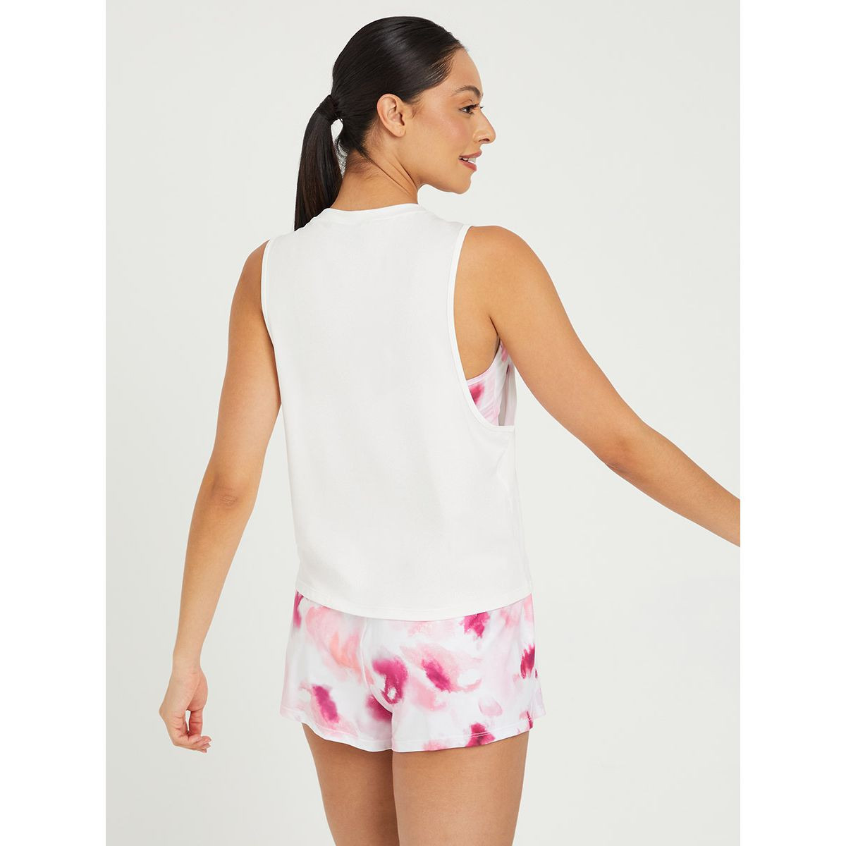 Styli Pack of 3 - Tie Dye Print Sports Bra with Vest and Activewear Shorts-sports-women-clothing-trackpantsandtracksuits-image-8