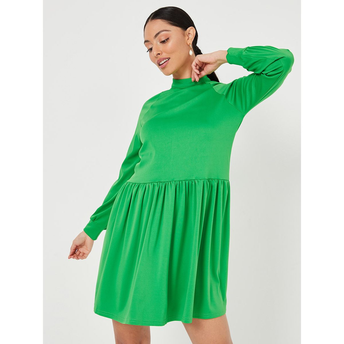 فستان قصير بياقة عالية من ستايلي-women-clothing-dresses-image-1
