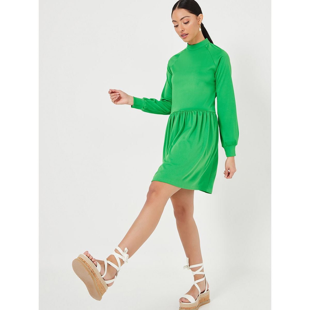 فستان قصير بياقة عالية من ستايلي-women-clothing-dresses-image-2