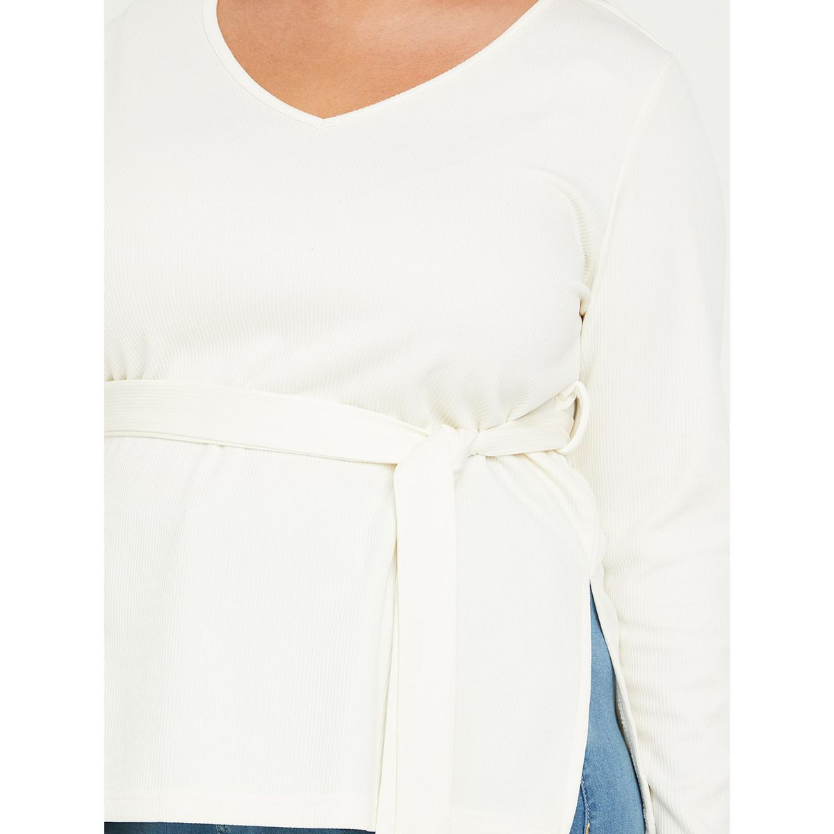 تيشيرت مضلع باكمام طويلة-women-clothing-tshirts-image-3