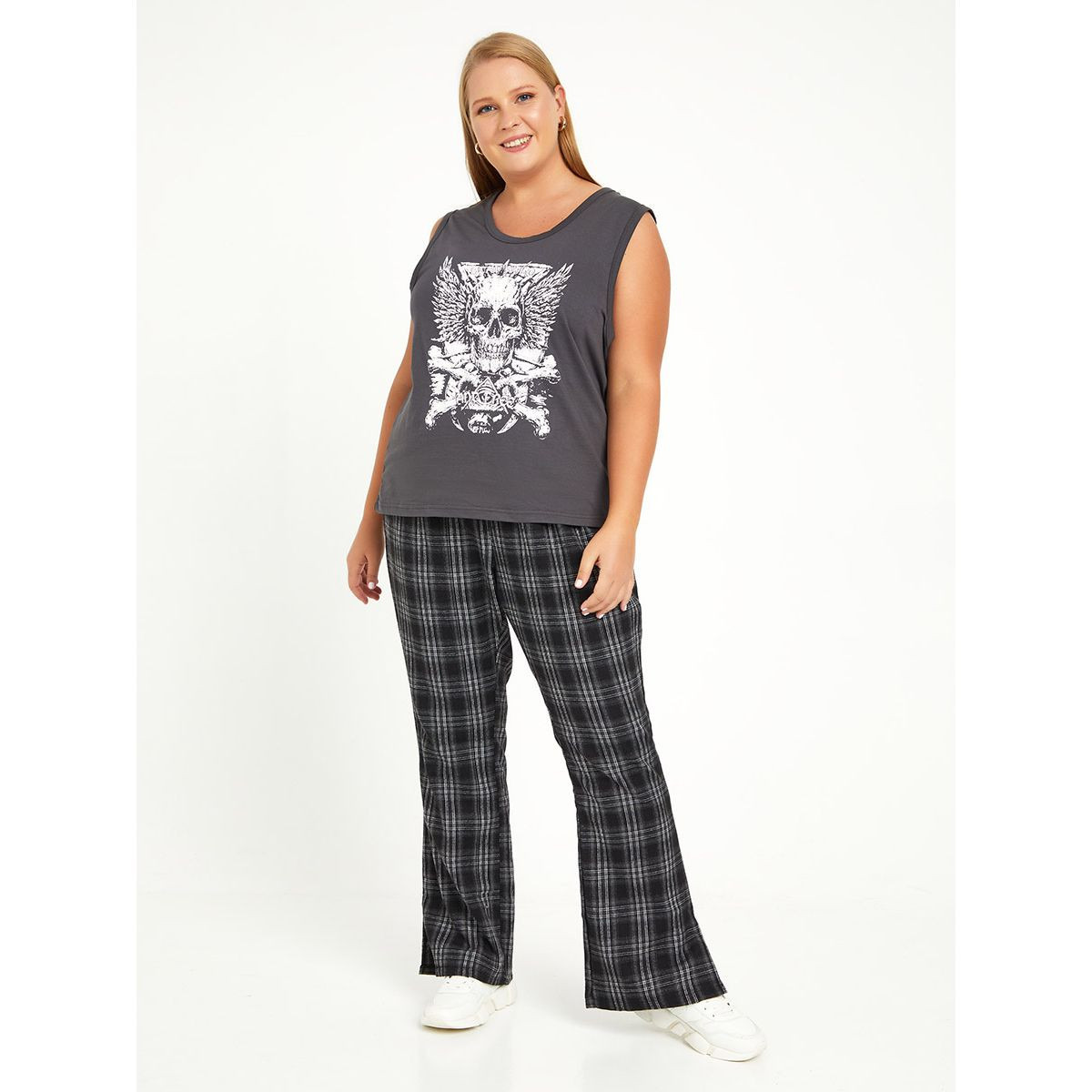 بنطال مخطط بخصر عالي من ستايلي-women-clothing-bottoms-trousers-image-2