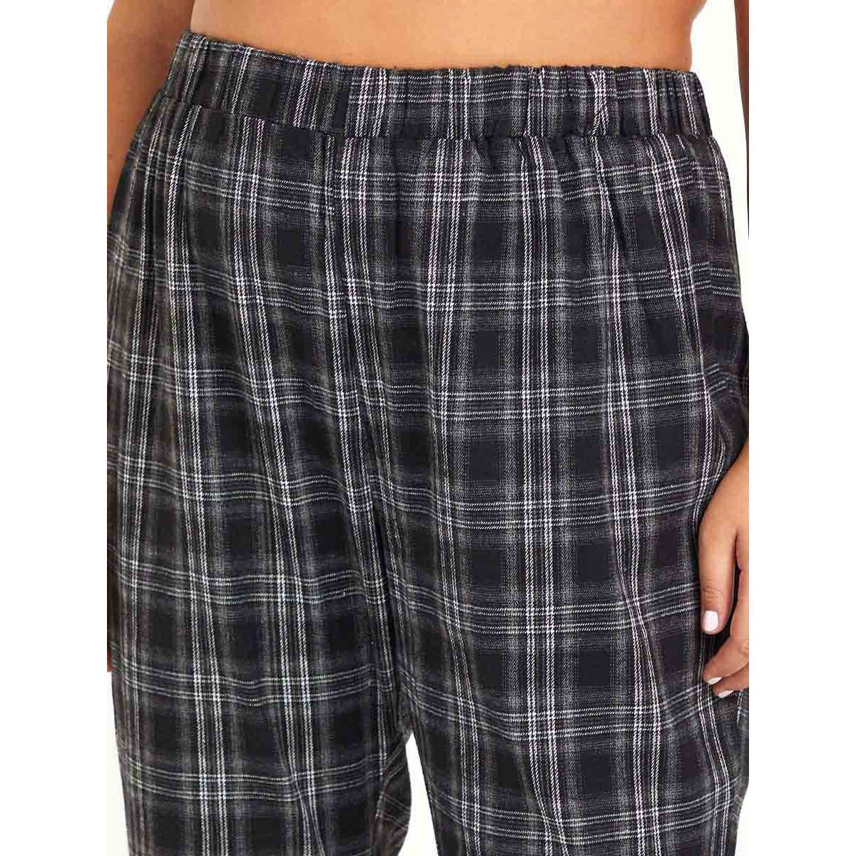 Styli Plus High Waist Plaid Check Flared Leg Trouser-women-clothing-bottoms-trousers-image-3