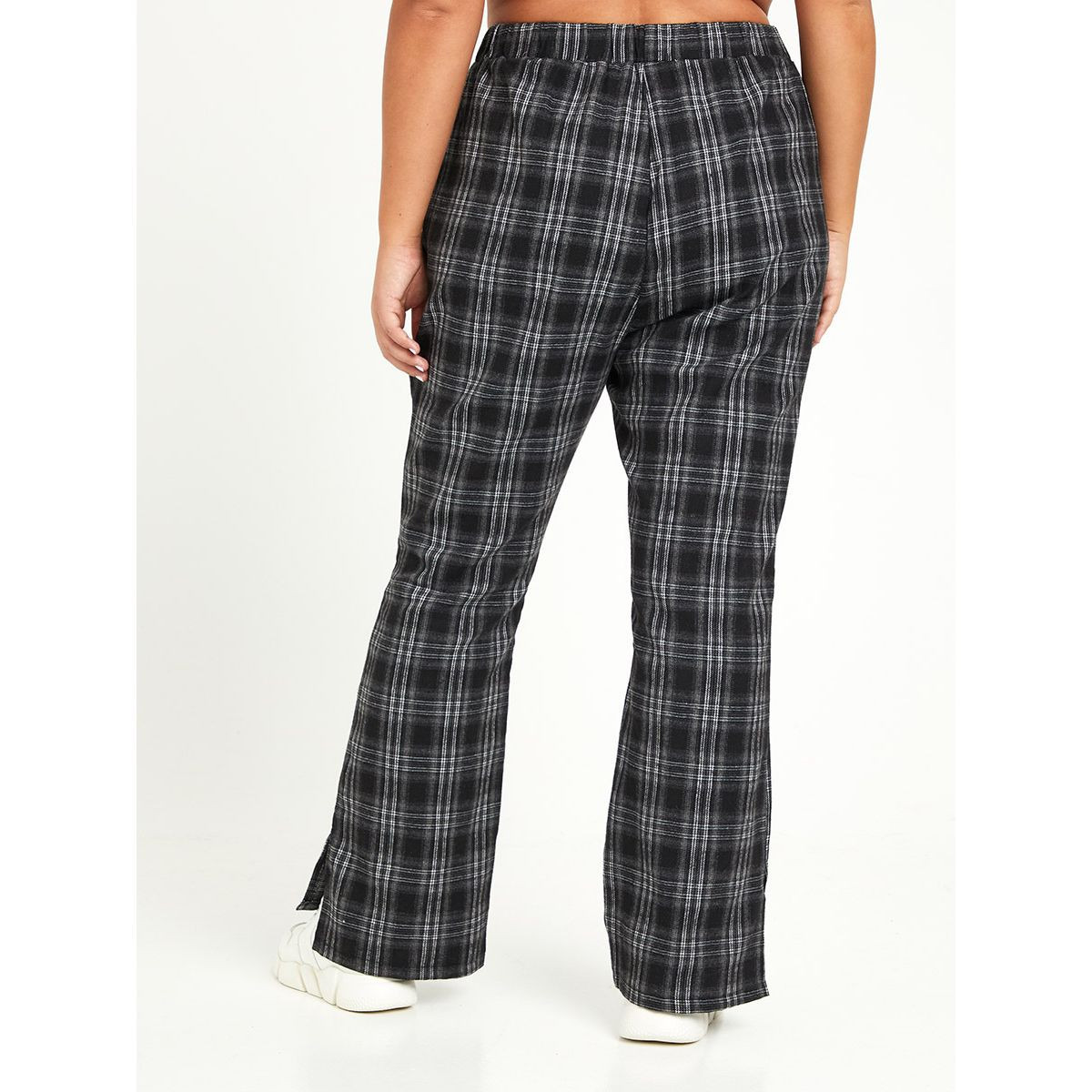 Styli Plus High Waist Plaid Check Flared Leg Trouser-women-clothing-bottoms-trousers-image-4