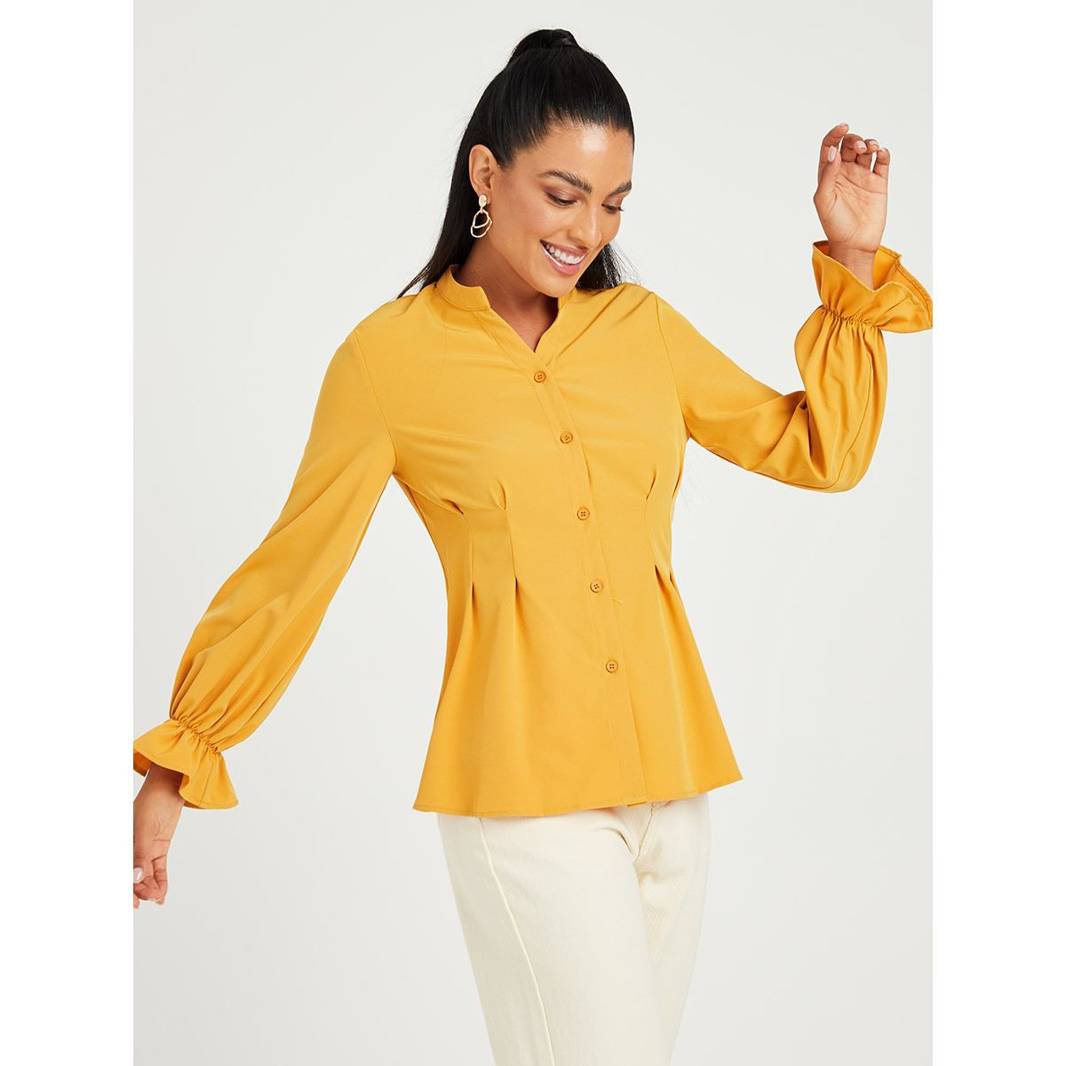 بلوزة باكمام طويلة من ستايلي-women-clothing-shirtsandblouses-blouses-image-1