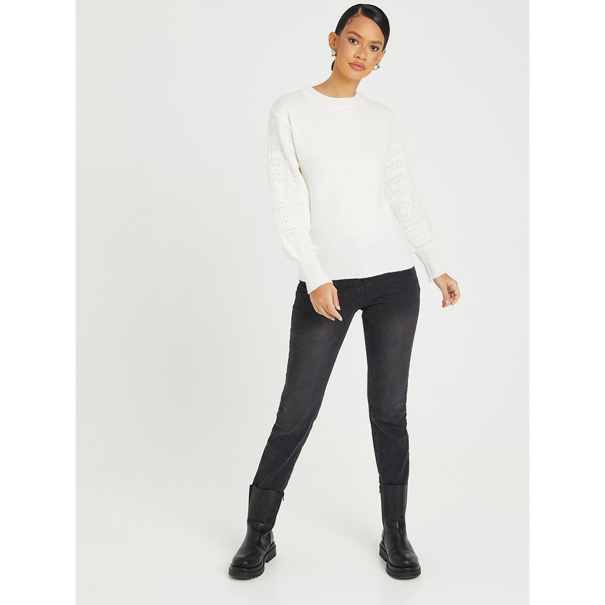 Styli Textured Knitted Volume Long Sleeves Regular Length Sweater-women-clothing-cardigansandjumpers-jumpers-image-2