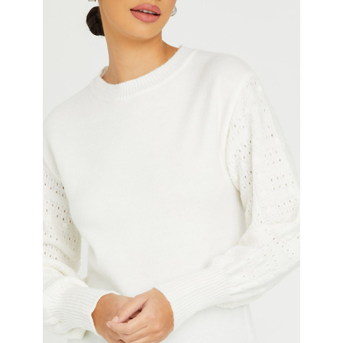 Styli Textured Knitted Volume Long Sleeves Regular Length Sweater-women-clothing-cardigansandjumpers-jumpers-image-3