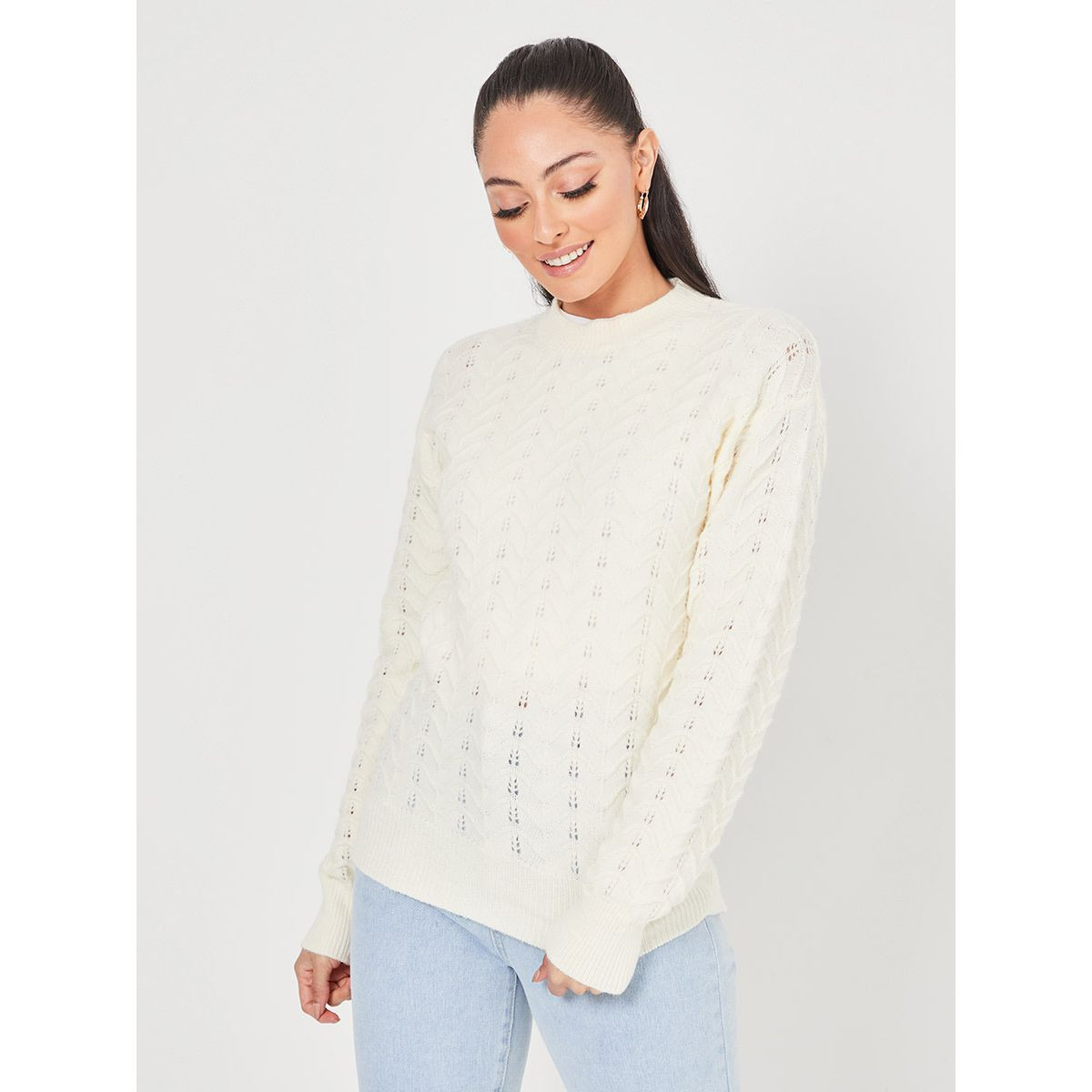 سويتر محبوك ومزين بفتحات من ستايلي-women-clothing-cardigansandjumpers-jumpers-image-4