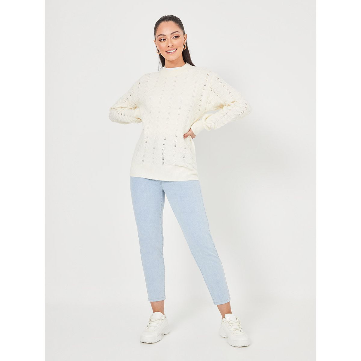 Styli  Open Knit Regular Length Sweater-women-clothing-cardigansandjumpers-jumpers-image-3