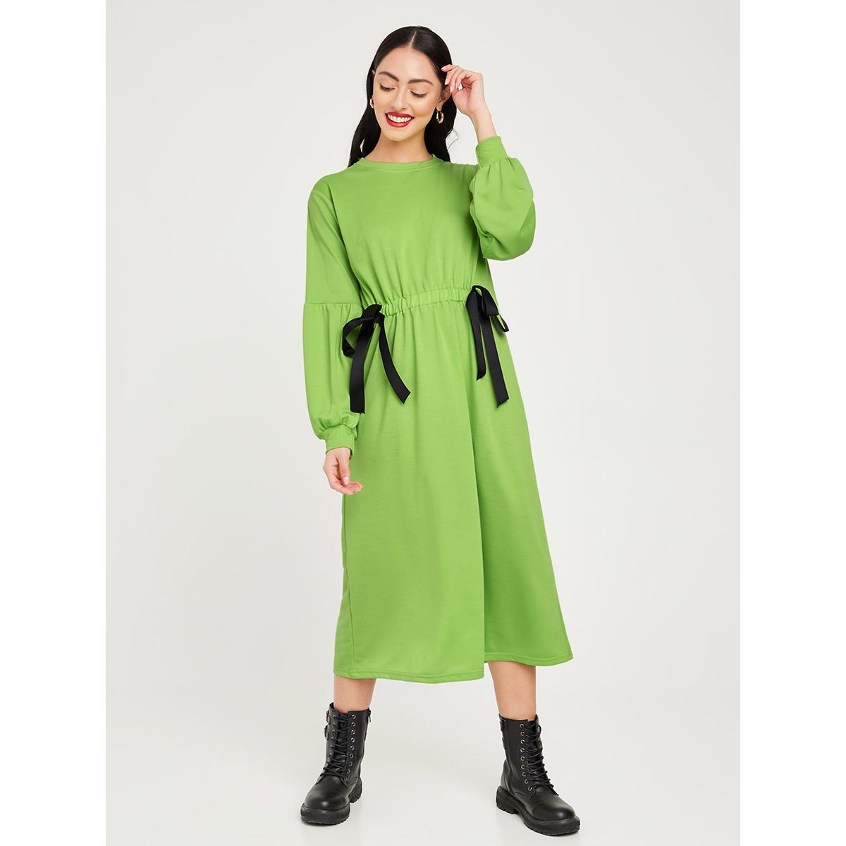 فستان ميدي بياقة عالية من ستايلي-women-clothing-dresses-image-1