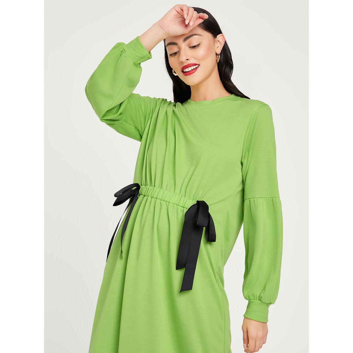 فستان ميدي بياقة عالية من ستايلي-women-clothing-dresses-image-2
