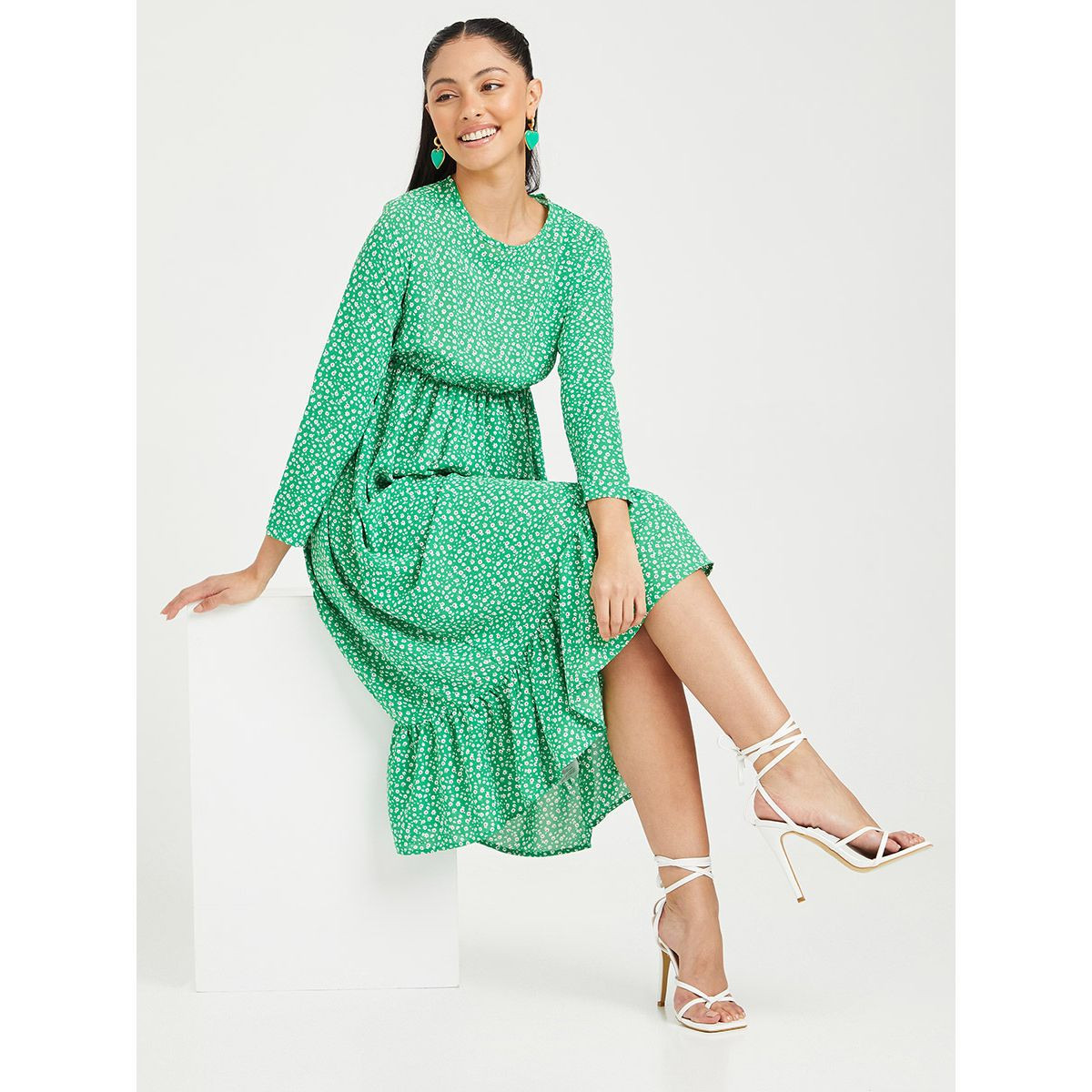 فستان ميدي باكمام طويلة من ستايلي-women-clothing-dresses-image-1