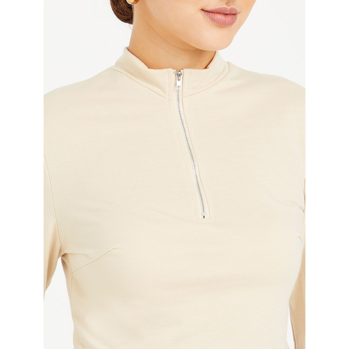 Styli Long Sleeves Half Zip Closure High Neck Crop Top-women-clothing-shirtsandblouses-blouses-image-3