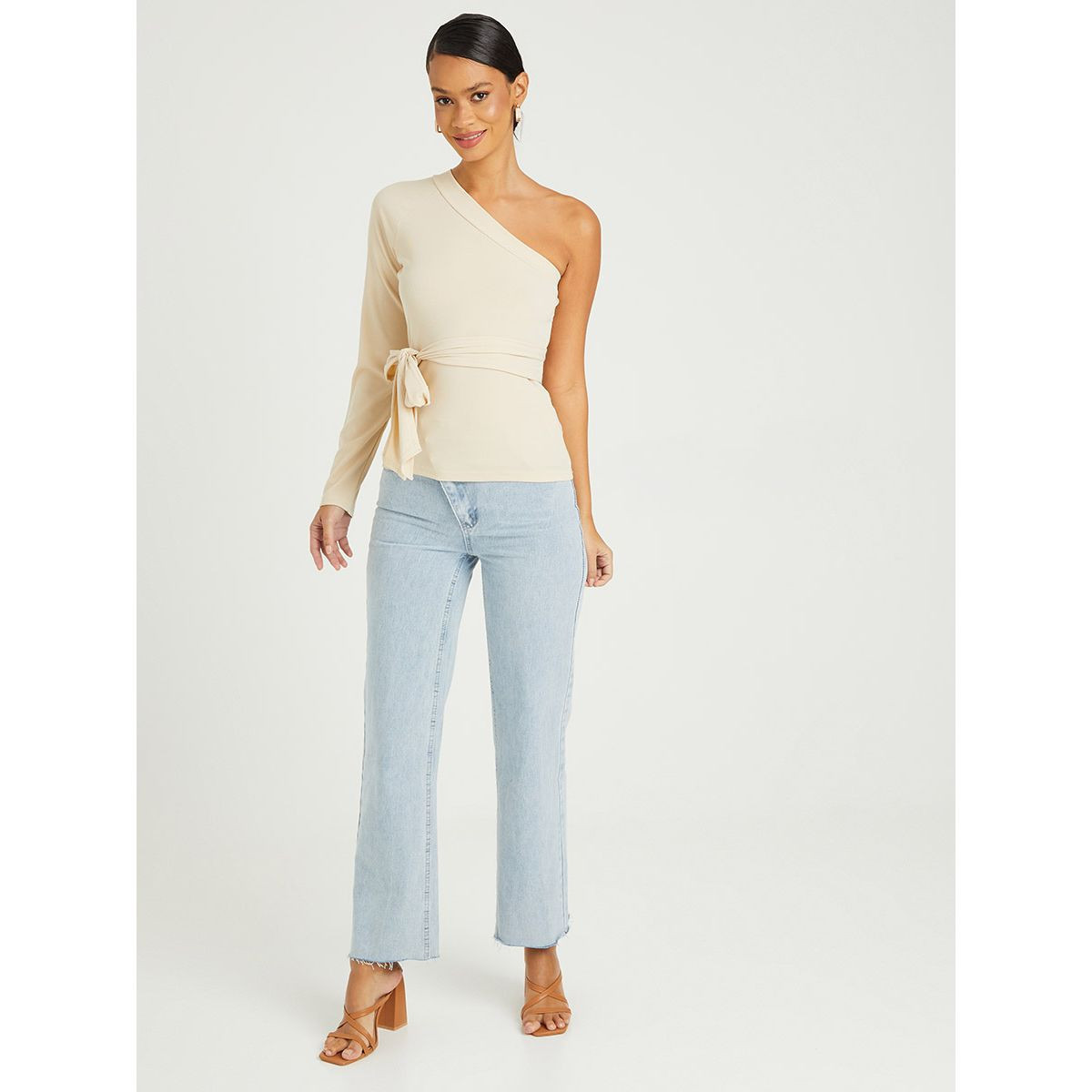 Styli One Sleeves Top with Self Tie Up-women-clothing-shirtsandblouses-blouses-image-2