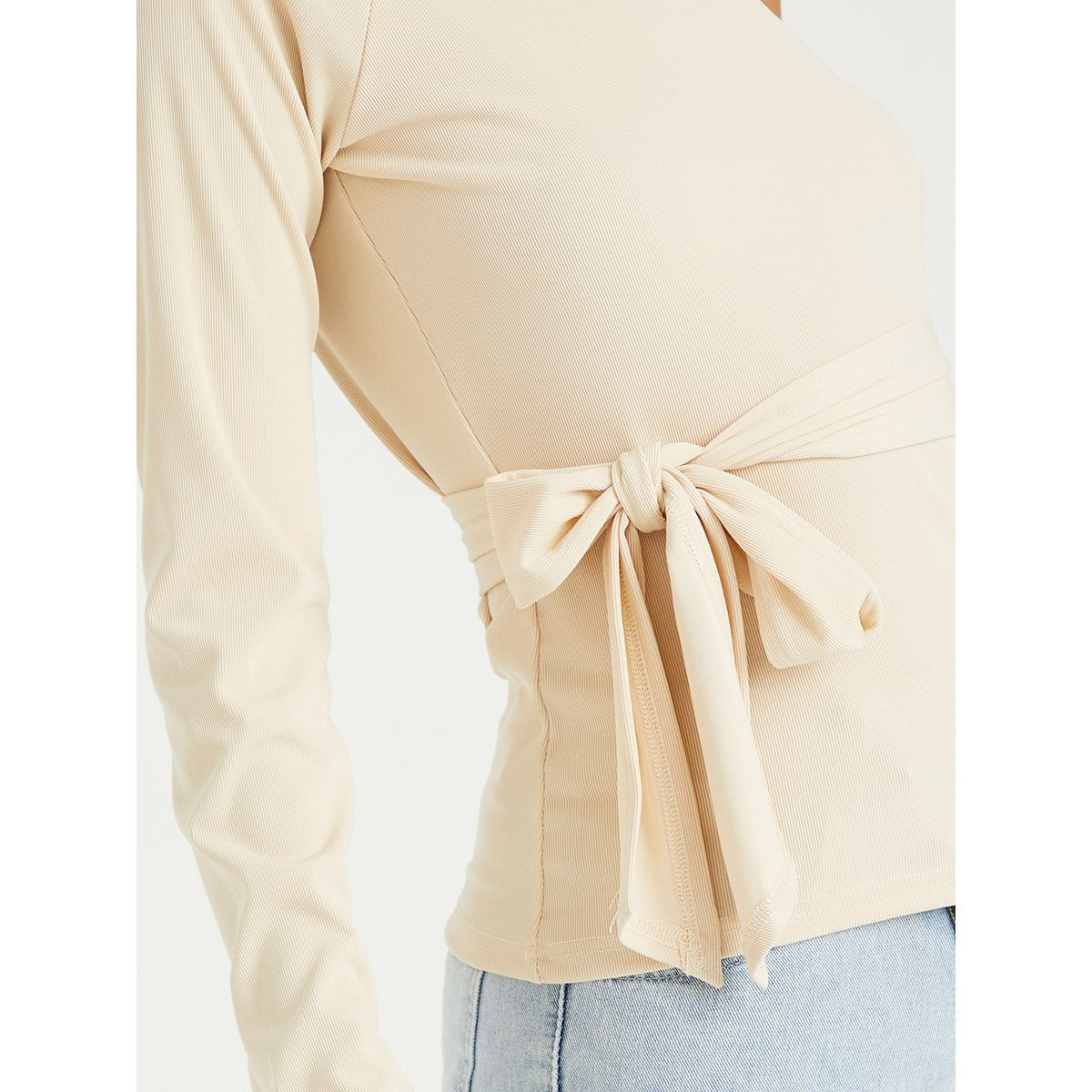 Styli One Sleeves Top with Self Tie Up-women-clothing-shirtsandblouses-blouses-image-3