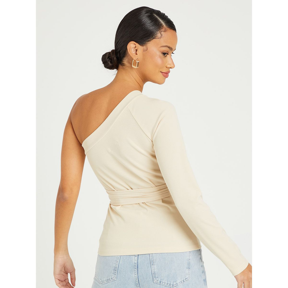 Styli One Sleeves Top with Self Tie Up-women-clothing-shirtsandblouses-blouses-image-4