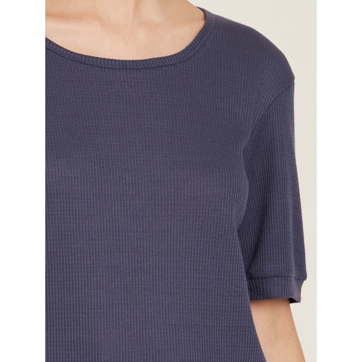 Styli Short Sleeves Scoop Neck Knitted Regular T-shirt-women-clothing-tshirts-image-4