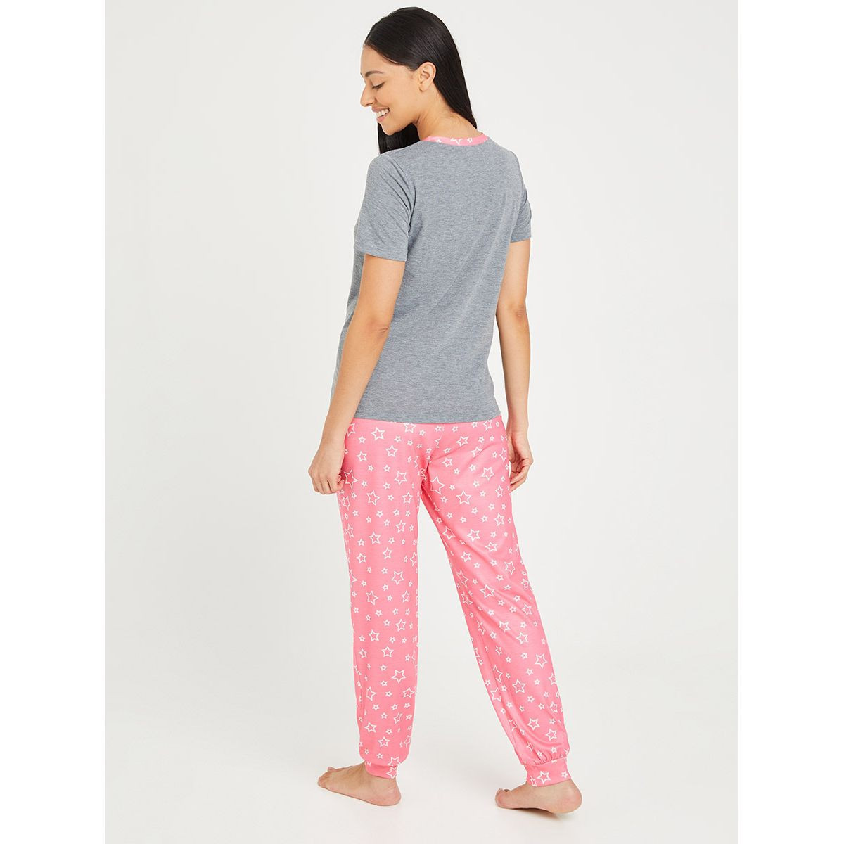 Styli Printed Ringer Round Neck T-shirt and Star AOP Cuffed Pyjama Set-women-clothing-nightwear-pyjamas-longsets-image-5