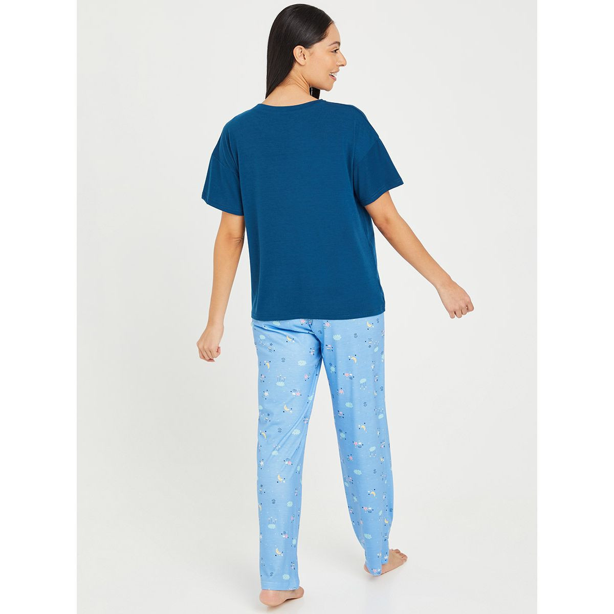طقم بيجاما من ( تيشيرت + بنطال ) من ستايلي-women-clothing-nightwear-pyjamas-longsets-image-5