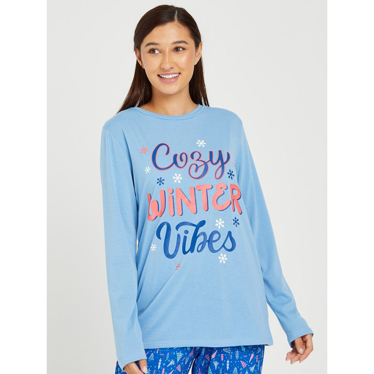 طقم بيجاما من ( بلوزة باكمام طويلة + بنطال ) من ستايلي-women-clothing-nightwear-pyjamas-longsets-image-2