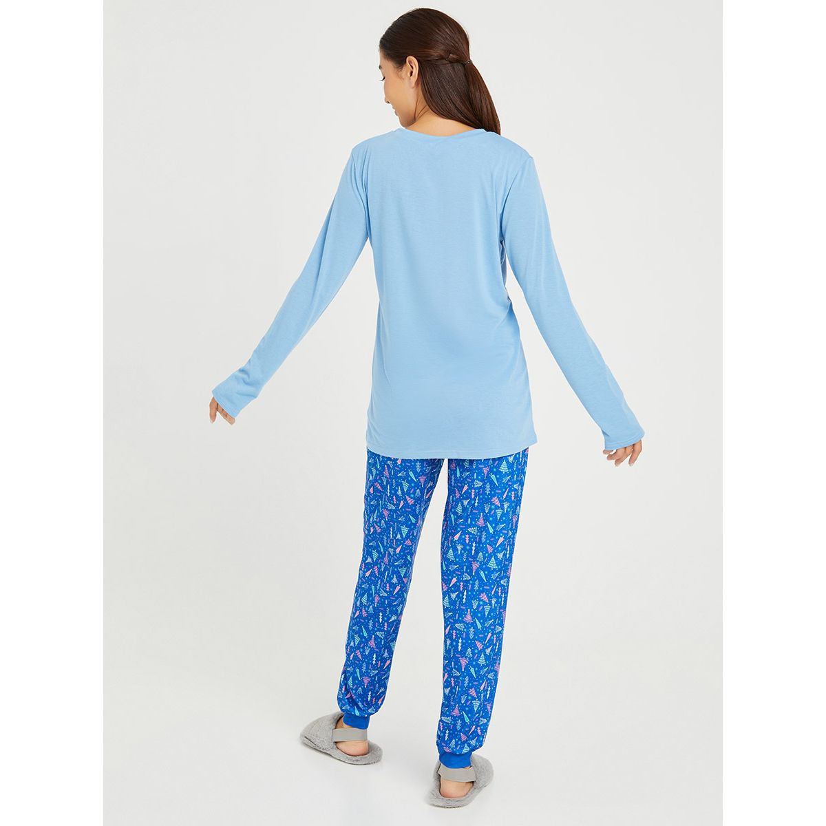 طقم بيجاما من ( بلوزة باكمام طويلة + بنطال ) من ستايلي-women-clothing-nightwear-pyjamas-longsets-image-5