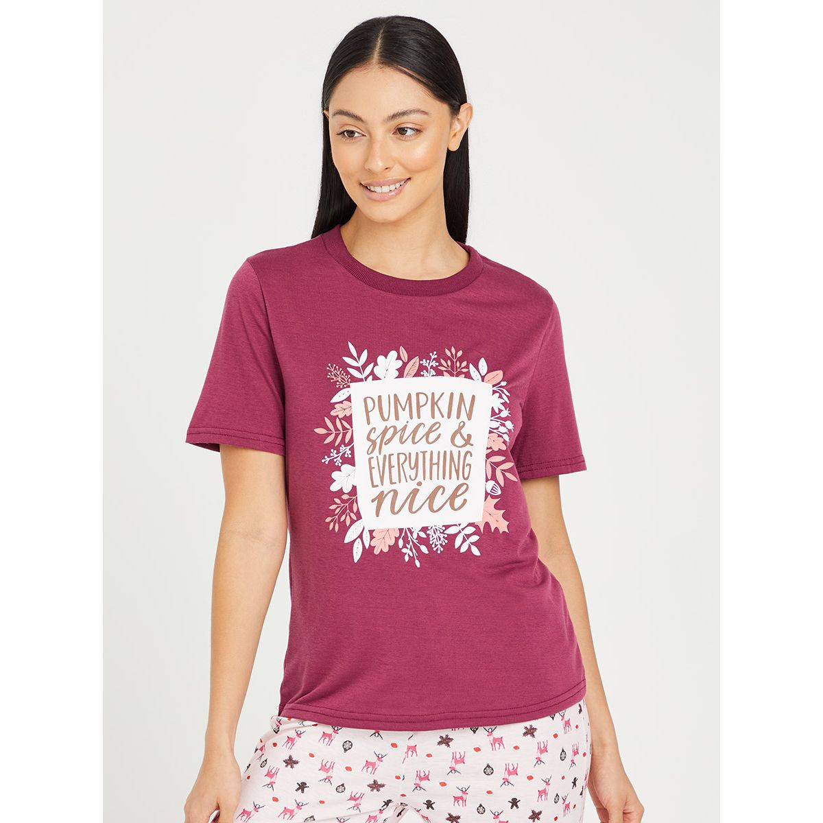 طقم بيجاما من ( تيشيرت + بنطال ) من ستايلي-women-clothing-nightwear-pyjamas-longsets-image-2