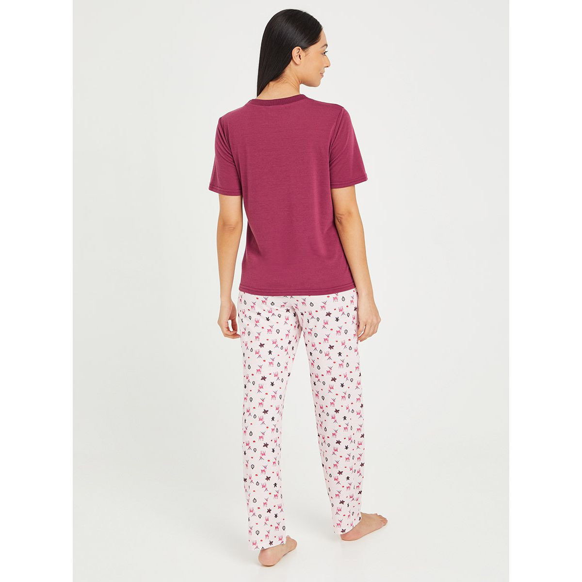 طقم بيجاما من ( تيشيرت + بنطال ) من ستايلي-women-clothing-nightwear-pyjamas-longsets-image-5