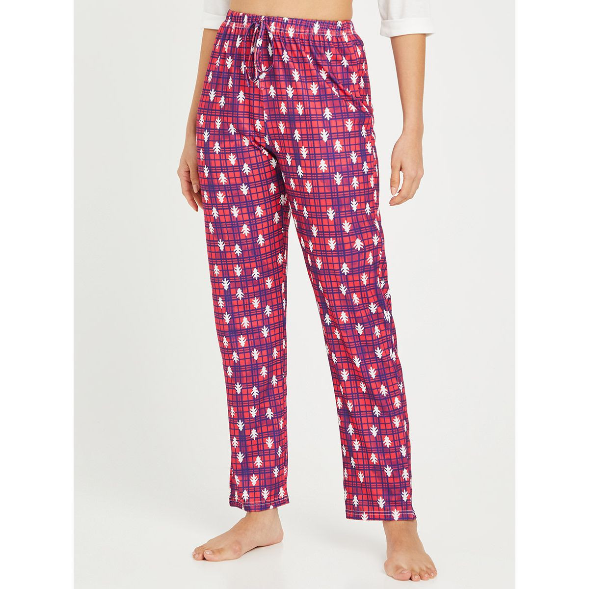 Styli Warm and Fuzzy Slogan Print 3/4 Sleeves T-shirt and Check Pyjama Set-women-clothing-nightwear-pyjamas-longsets-image-4