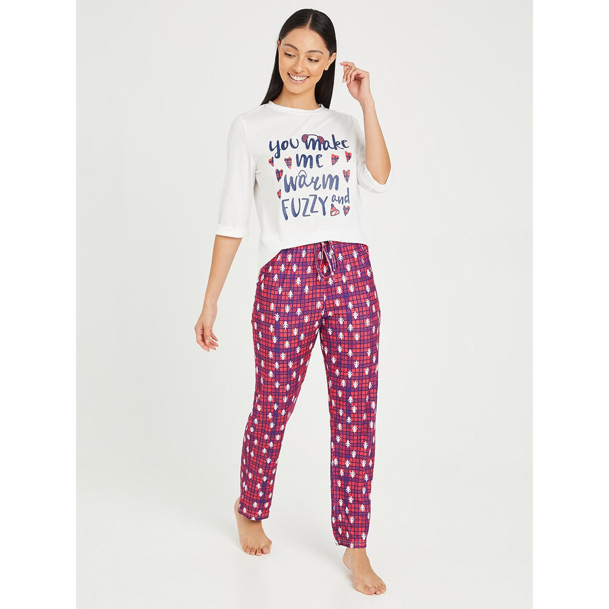 طقم بيجاما من ( تيشيرت + بنطال ) من ستايلي-women-clothing-nightwear-pyjamas-longsets-image-1
