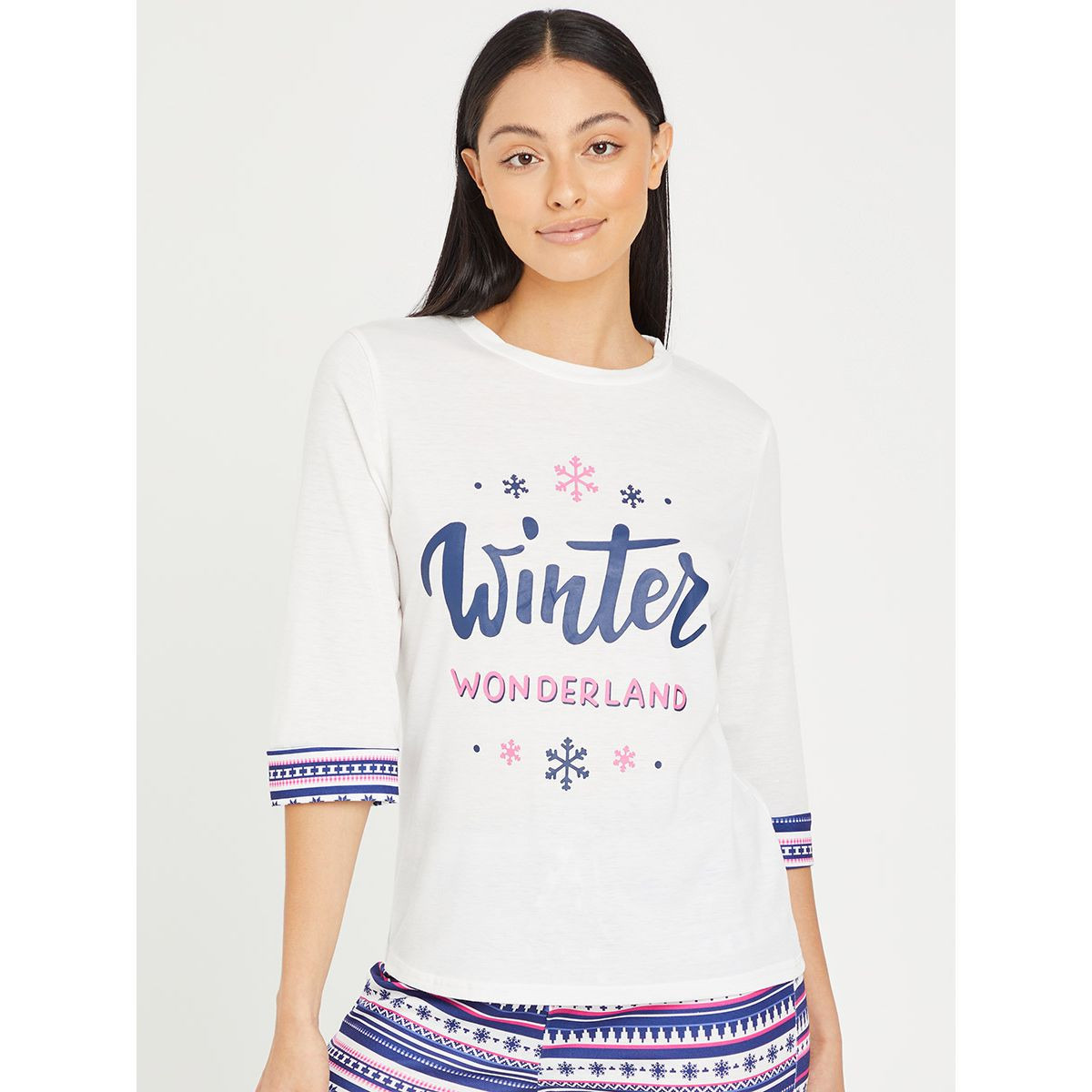 طقم بيجاما من ( تيشيرت + بنطال ) من ستايلي-women-clothing-nightwear-pyjamas-longsets-image-2