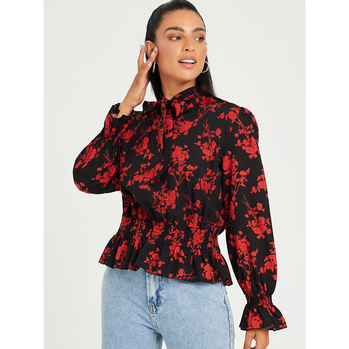 Styli Long Sleeves Floral Print Blouse -women-clothing-shirtsandblouses-blouses-image-1