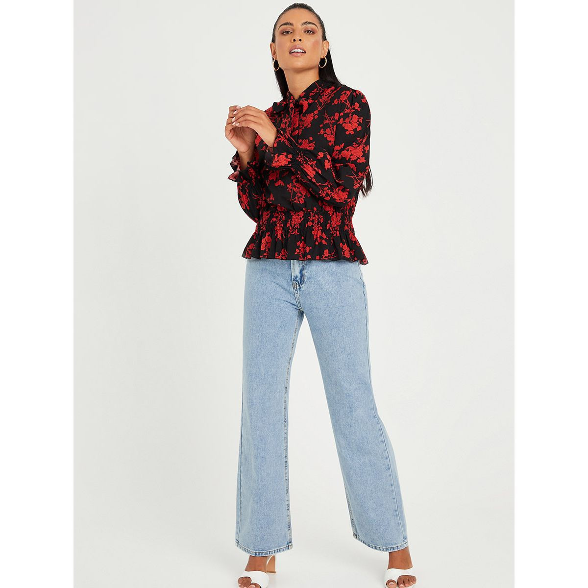 Styli Long Sleeves Floral Print Blouse -women-clothing-shirtsandblouses-blouses-image-2