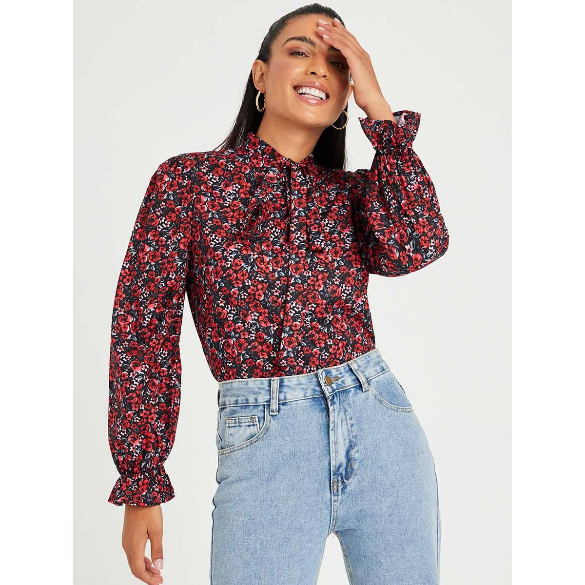 Styli Long Sleeves Floral Print Blouse-women-clothing-shirtsandblouses-blouses-image-1