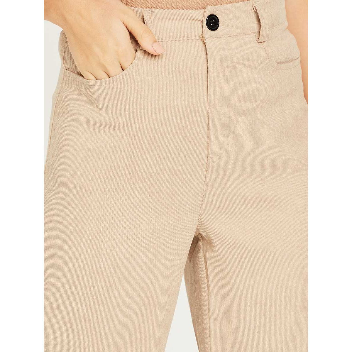 Styli Corduroy Wide Leg Trouser with Pocket and Belt Loops-women-clothing-bottoms-trousers-image-3