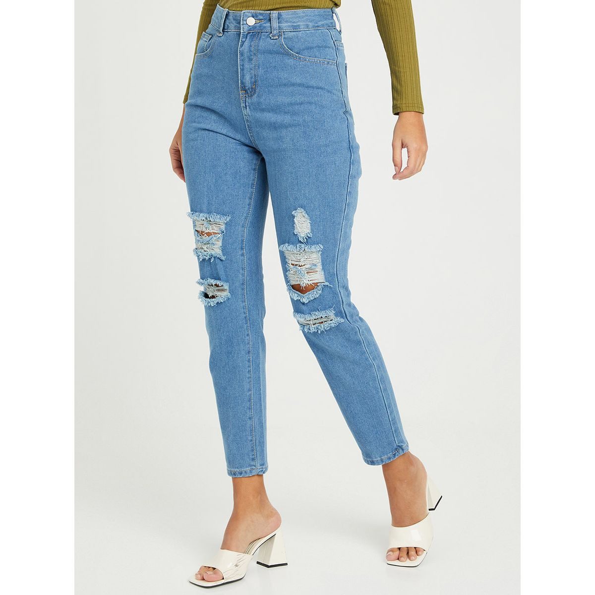 جينز كاجوال بخصر عالي من ستايلي-women-clothing-bottoms-jeans-image-1