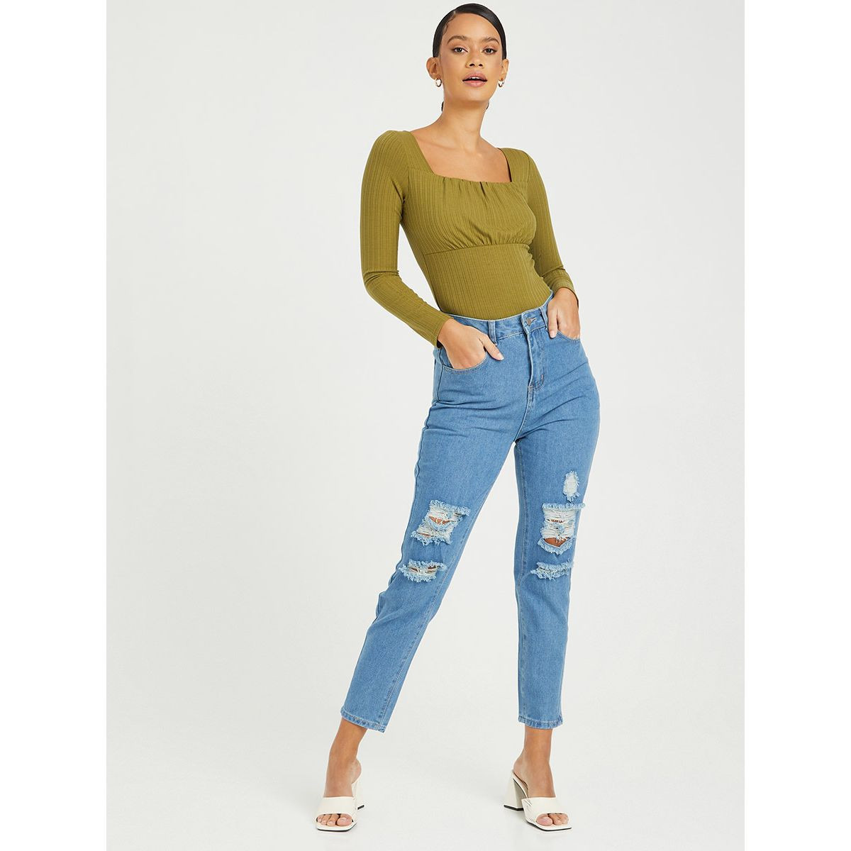 جينز كاجوال بخصر عالي من ستايلي-women-clothing-bottoms-jeans-image-2