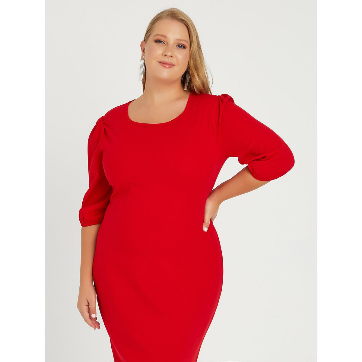 فستان بياقة واسعة واكمام بأساور من ستايلي-women-clothing-dresses-image-2