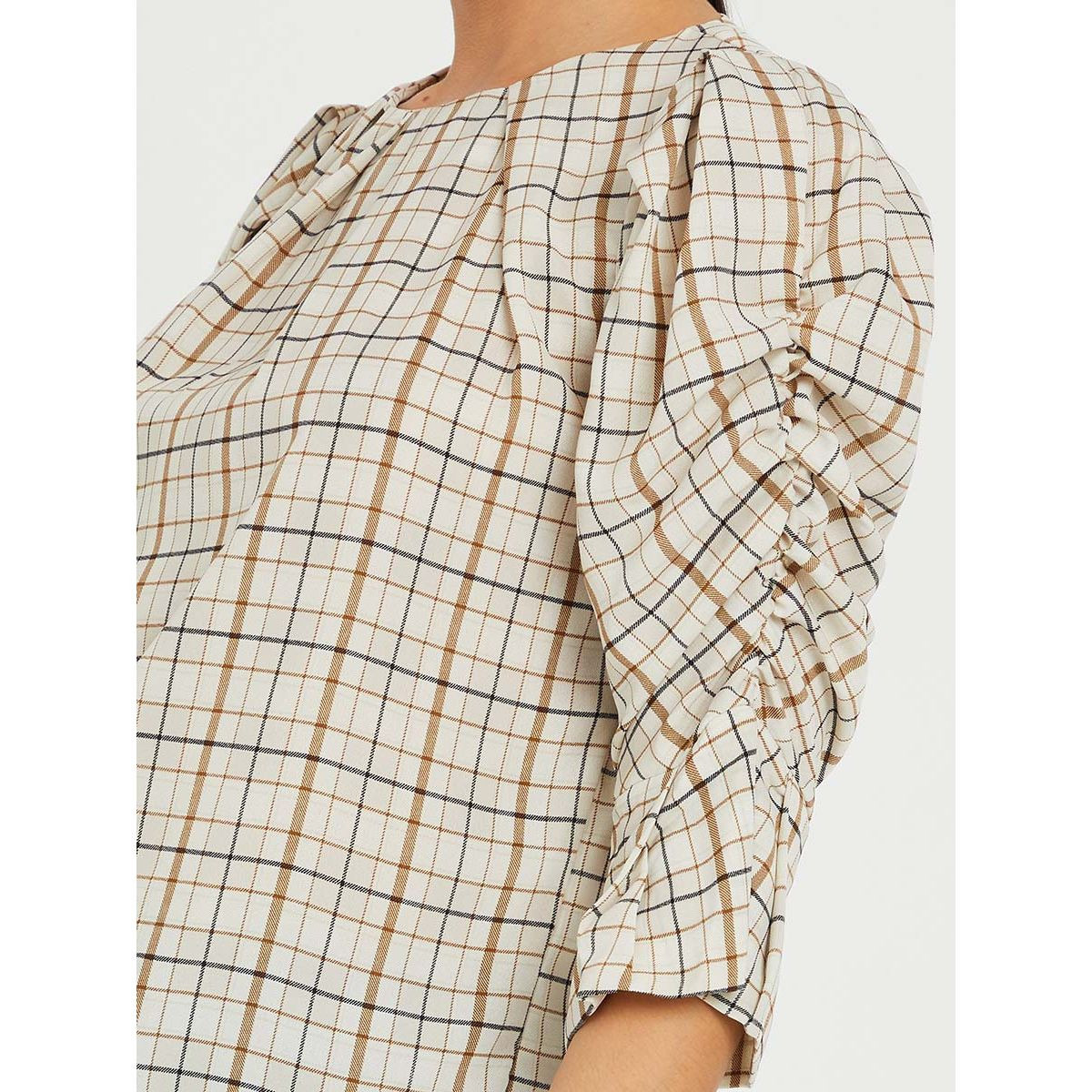 بلوزة مطبعة بطبعة مربعات من ستايلي-women-clothing-shirtsandblouses-blouses-image-4