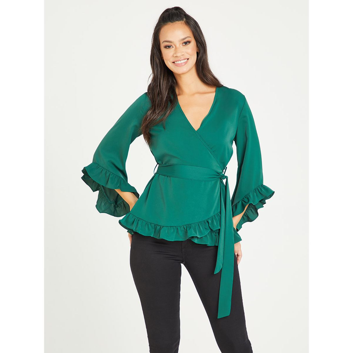 بلوزة بنمط لف وكشكش من ستايلي-women-clothing-shirtsandblouses-blouses-image-1