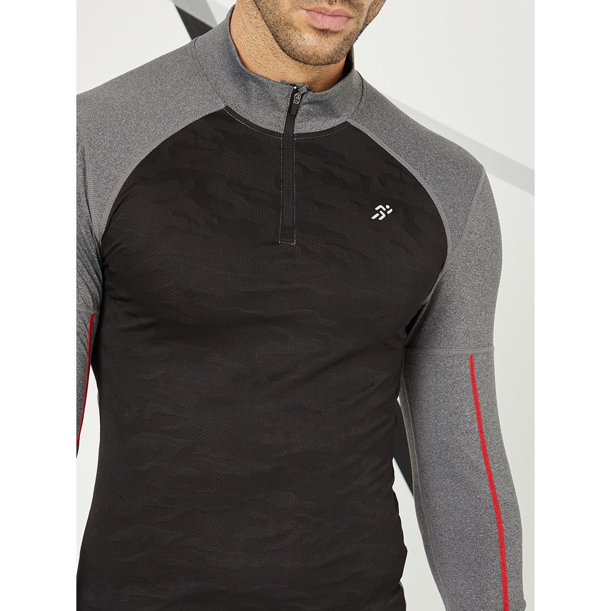 Styli Colorblock 1/2 Zip Closure Activewear T-shirt-men-clothing-sportswearandactivewear-tshirtsandpolos-image-4