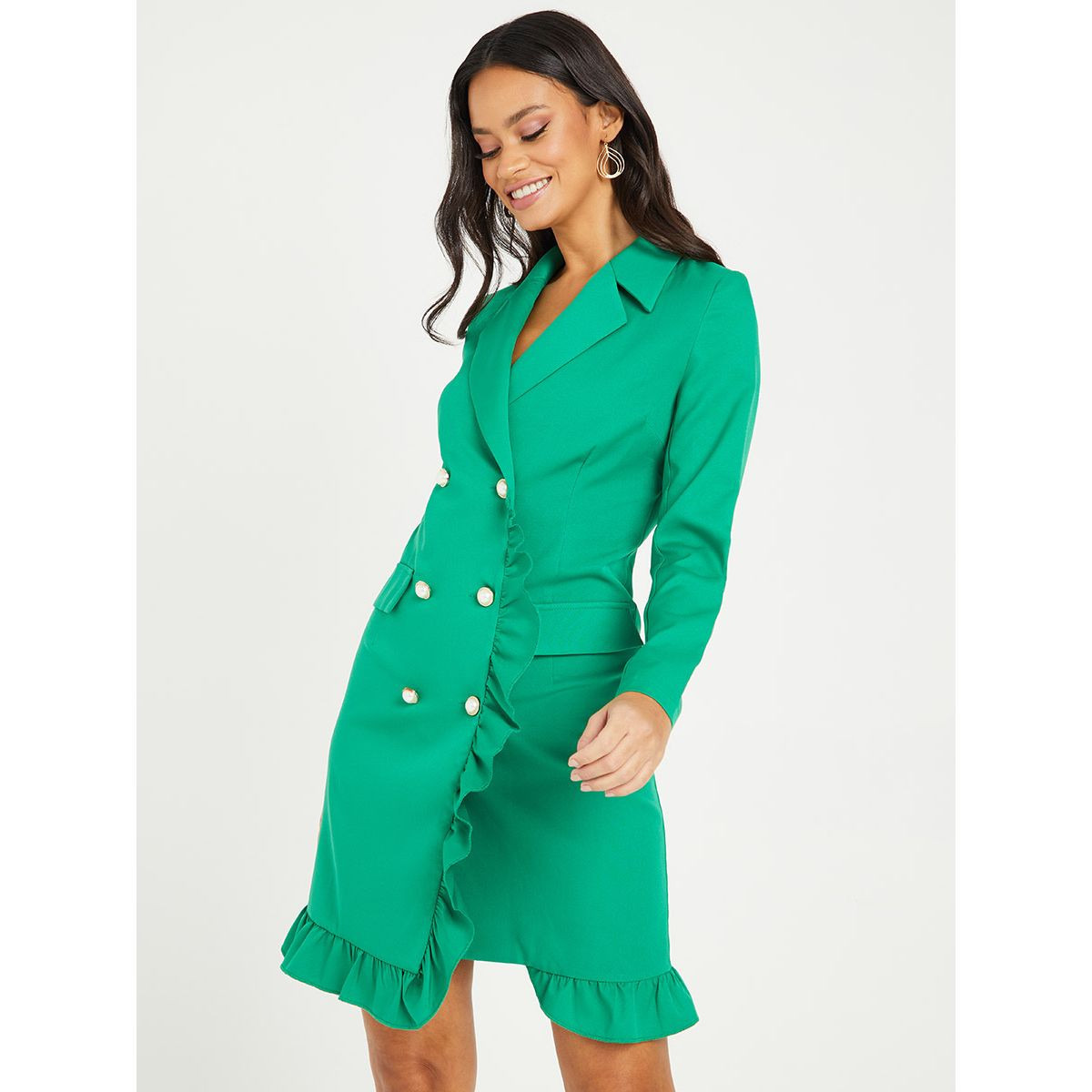 فستان ميدي باكمام طويلة وكشكش من ستايلي-women-clothing-dresses-image-2