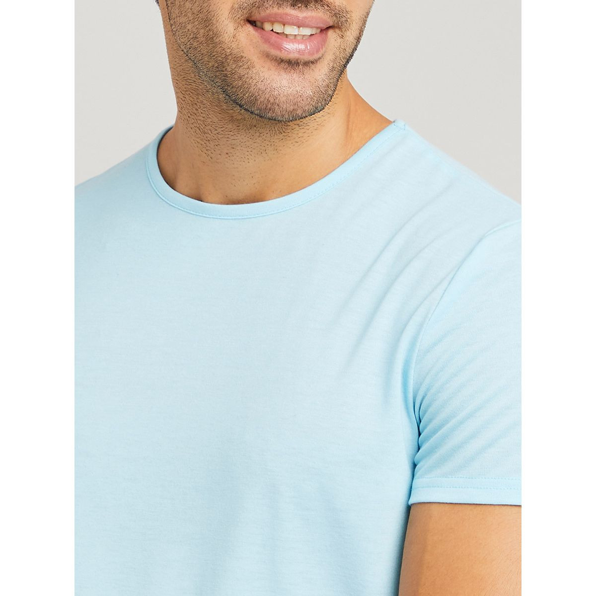 Styli Plain Regular Fit T-shirt and Lounge Pants Set-men-clothing-nightwear-sets-image-3