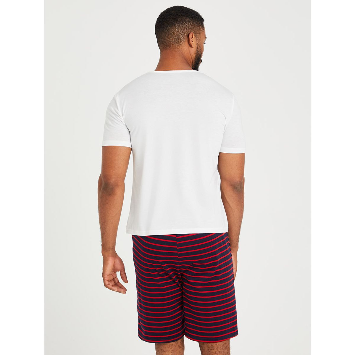 Styli Striped Pocket Print T-shirt and Shorts Set-men-clothing-nightwear-sets-image-4