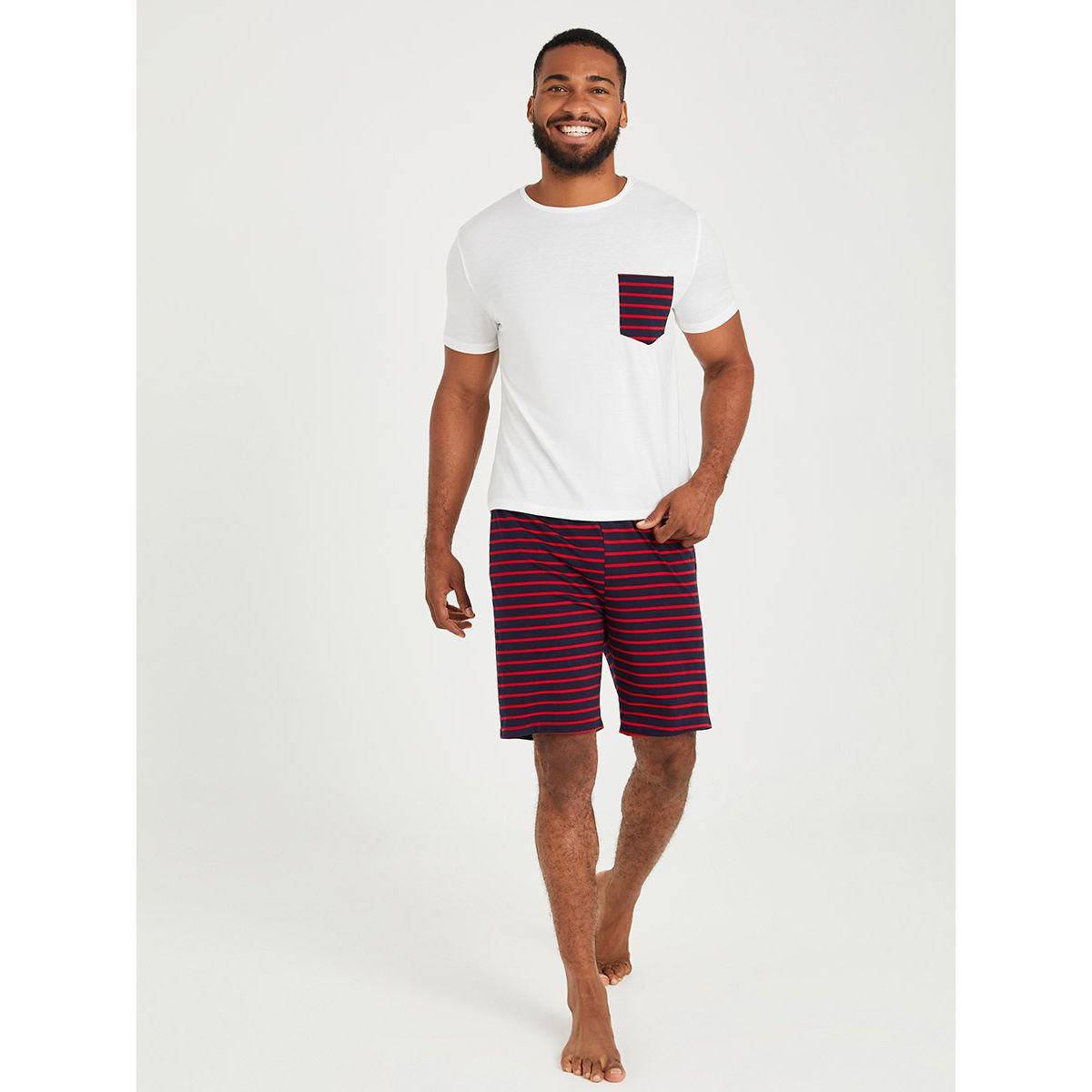 طقم بيجاما من ( تيشيرت + شورت ) من ستايلي-men-clothing-nightwear-sets-image-2
