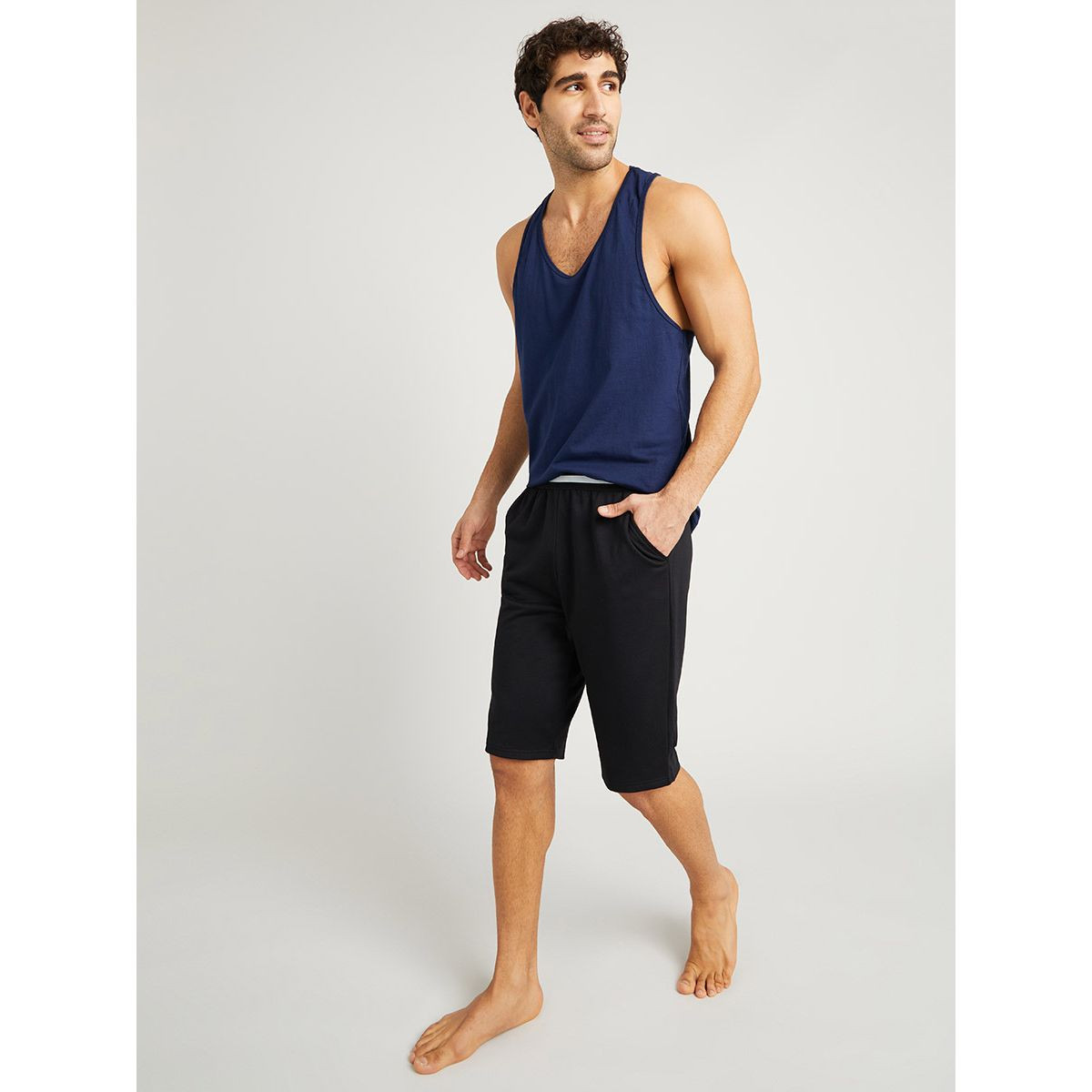شورت بخصر مزين بخطوط من ستايلي-men-clothing-nightwear-pyjamaandshorts-image-2