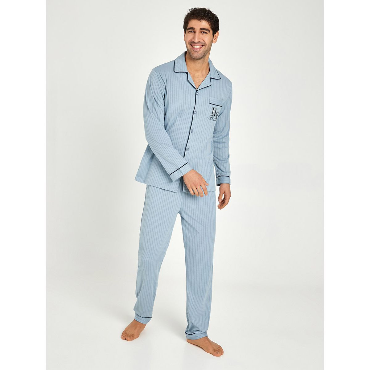طقم بيجاما من ( قميص + بنطال )-men-clothing-nightwear-sets-image-1