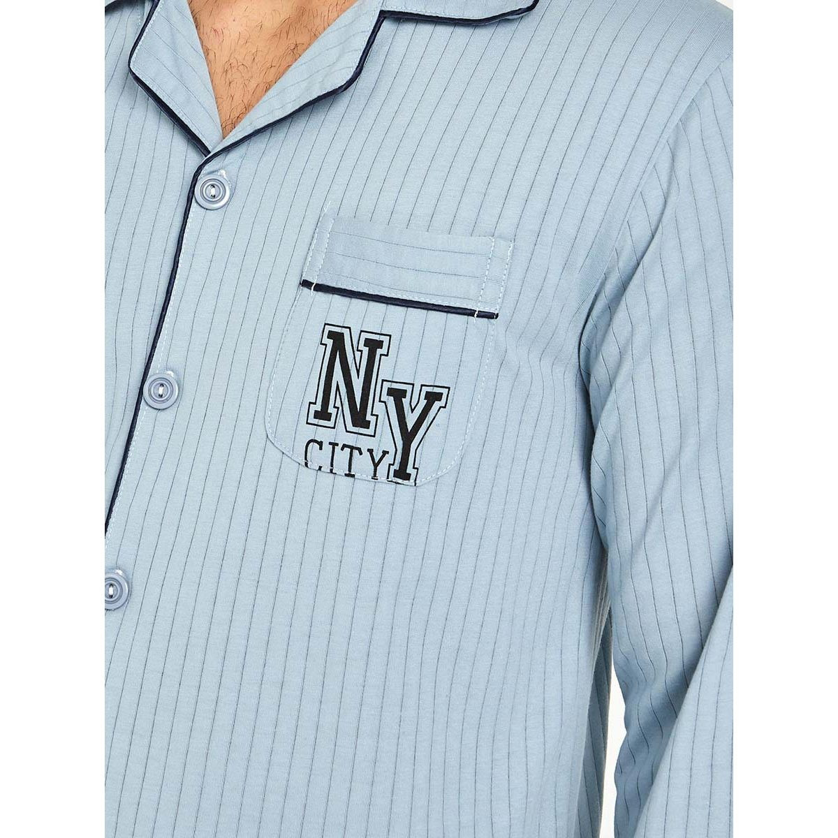 Styli Long Sleeves Striped Shirt and Pyjama Set-men-clothing-nightwear-sets-image-4